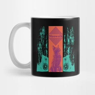 Meowsik Cover Album |  Retro Cat music Liquid vibes Mug